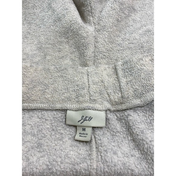 J Jill Beige Heather Wide Leg Fleece Pants Lounge Beach M - Picture 4 of 4